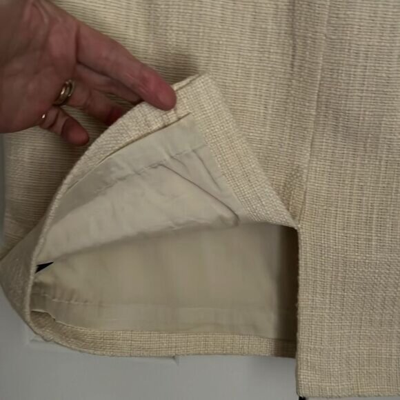 Club Monaco Cream Cotton Tweed Skirt Size 8 - Picture 8 of 11